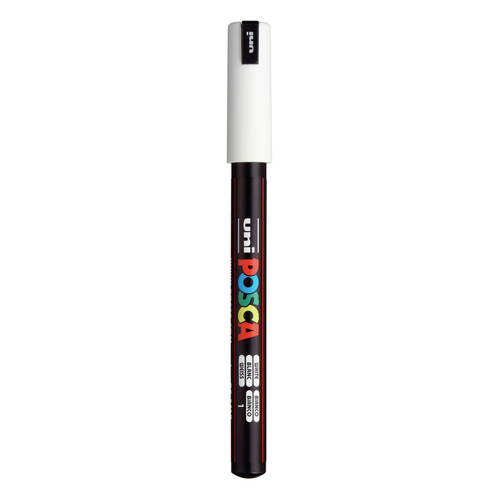 POSCA 1MR Paint Marker X-Fine Metal Tip 0.7mm-White - PC-1MR-65199