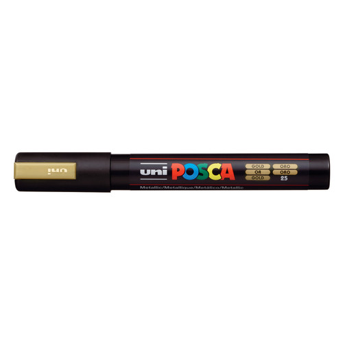 POSCA 5M Medium Bullet Tip 2.5mm Paint Marker-Gold - PC-5M-7000 - 4902778916261