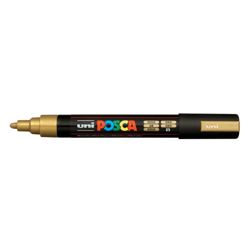 POSCA 5M Medium Bullet Tip 2.5mm Paint Marker-Gold - PC-5M-7000