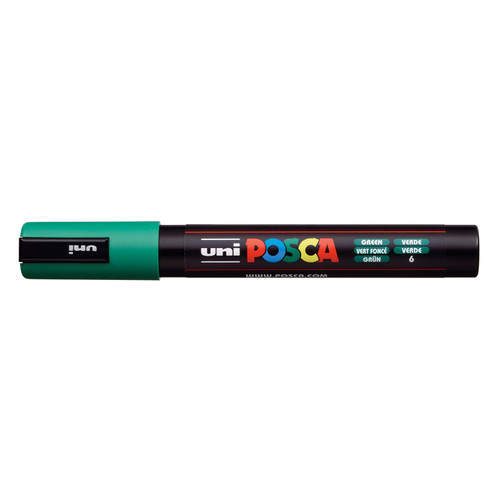 POSCA 5M Medium Bullet Tip 2.5mm Paint Marker-Green - PC-5M-8000 - 4902778916148