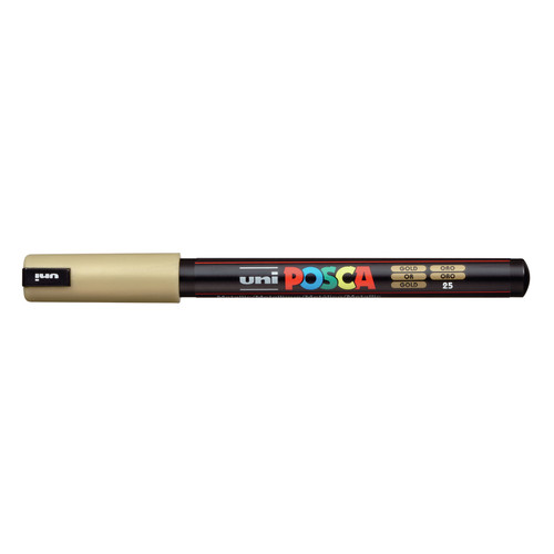 POSCA 1MR Paint Marker X-Fine Metal Tip 0.7mm-Gold PC-1MR-65322 - 4902778089910