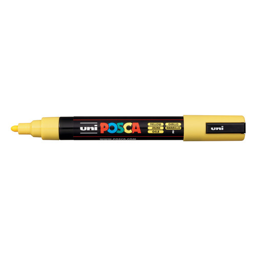 POSCA 5M Medium Bullet Tip 2.5mm Paint Marker-Yellow - PC-5M-76000