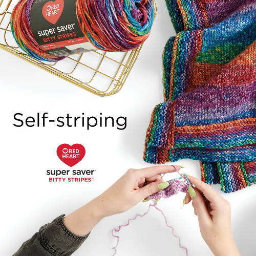 Red Heart Super Saver Bitty Stripes-Grapey - 5A002X8Q-1GY63 Red Heart Super Saver Bitty Stripes-Grapey - 5A002X8Q-1GY63