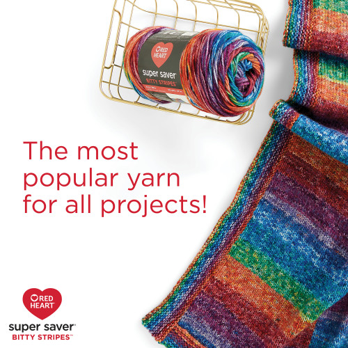 Red Heart Super Saver Bitty Stripes-Grapey - 5A002X8Q-1GY63 Red Heart Super Saver Bitty Stripes-Grapey - 5A002X8Q-1GY63
