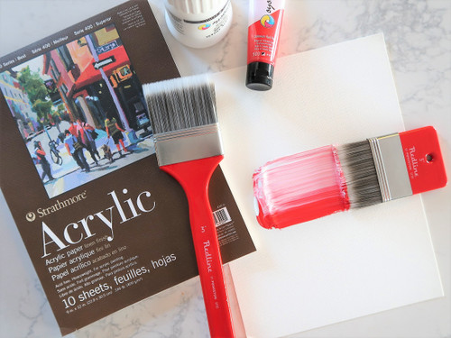 Princeton Series 6700 Redline Synthetic Brush-Short Handle Flat 3" - 5A002ZFV-1H0WY