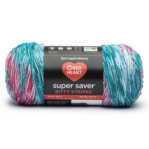 Red Heart Super Saver Bitty Stripes-Lollies - 5A002X8Q-1GY7B - 073650080869