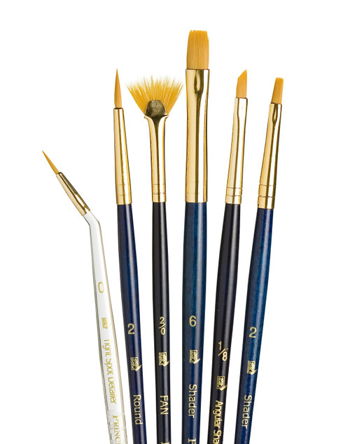 Princeton Real Value Golden Taklon Short Handle Brush Set-6/Pkg - 5A002ZRN-1H16R