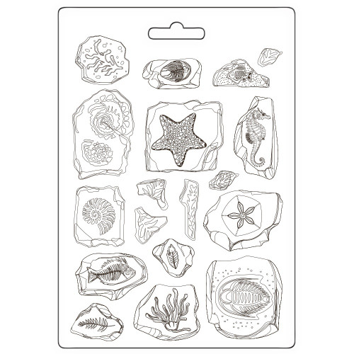 Stamperia Soft Maxi Mould A5-Silent Sea Fossils - 5A002XGX-1GYG9