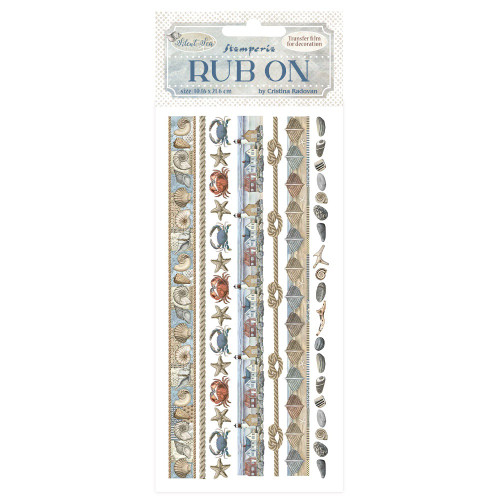Stamperia Rub-On 4"X8.5"-Silent Sea Stripes - 5A002XG8-1GYF3 - 5993110043362