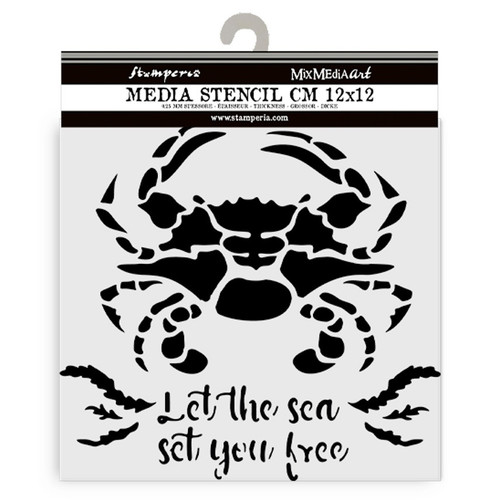 Stamperia Stencil 4.72"X 4.72"-Silent Sea Crab - 5A002XGF-1GYGB - 5993110043041