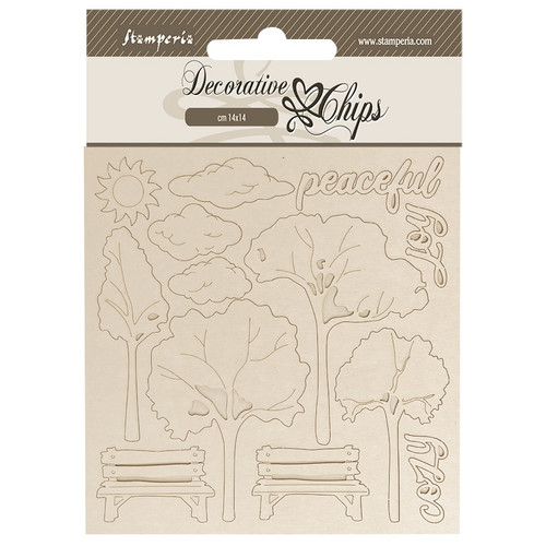 Stamperia Decorative Chips 5.5"X5.5"-Silent Sea Garden - 5A002XGK-1GYGH - 5993110044048