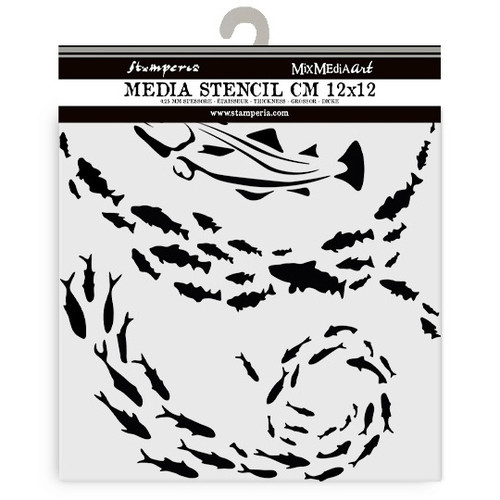 Stamperia Stencil 4.72"X 4.72"-Silent Sea Fish - 5A002XGP-1GYF4 - 5993110043072