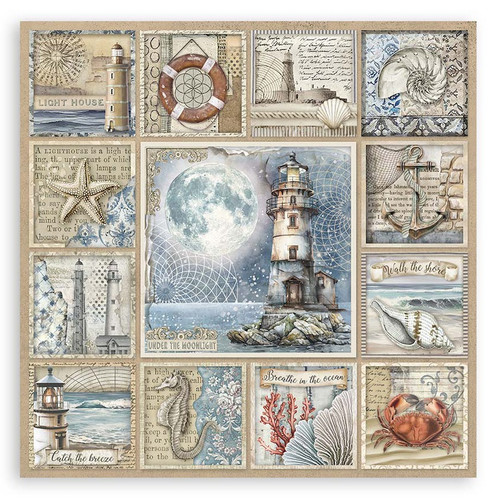 Stamperia Single-Sided Paper Pad 8"X8" 22/Pkg-Silent Sea - 5A002XH7-1GYFC