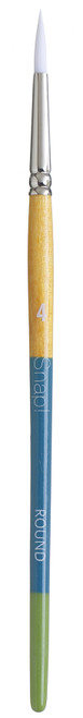 Princeton Snap! White Taklon Short Handle Brush-Round Size 4 - 5A002ZQ9-1H138 - 757063985071