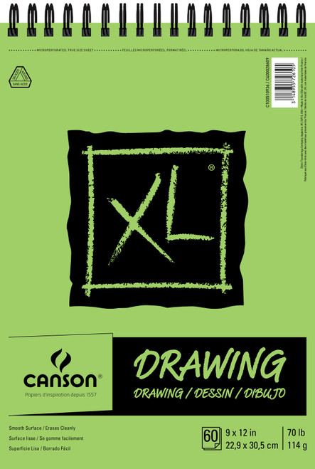 Canson XL Drawing Pad 9"X12"-Wire Bound, 60 Sheets - 5A002ZXP-1H1D1 - 3148955726105