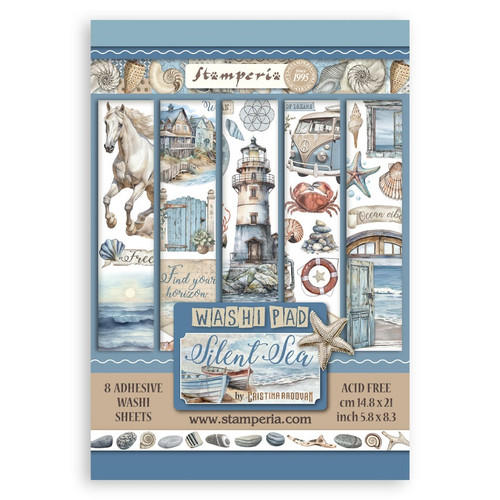 Stamperia A5 Washi Pad 8/Pkg-Silent Sea - 5A002XHR-1GYFN - 5993110042778