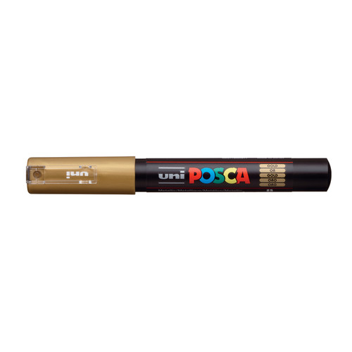 POSCA 1M Paint Marker X-Fine Bullet Tip .7mm-Gold PC-1M-65009 - 4902778665817