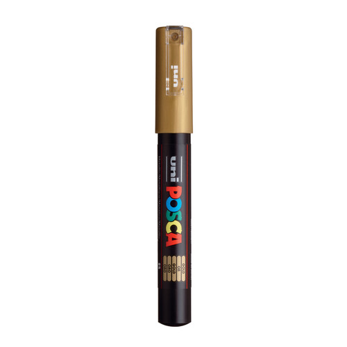 POSCA 1M Paint Marker X-Fine Bullet Tip .7mm-Gold PC-1M-65009