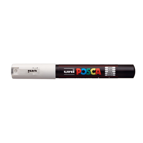 POSCA 1M Paint Marker X-Fine Bullet Tip .7mm-White - PC-1M-64895 - 4902778653951