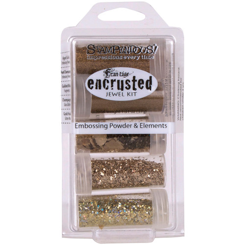 Stampendous Encrusted Jewel Embossing Powder & Elements-Gold - EJK09 - 744019202146