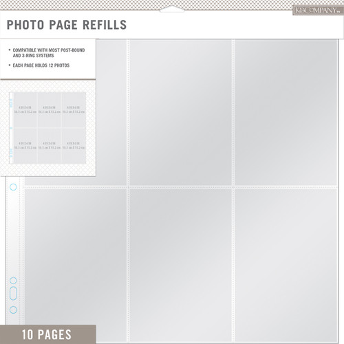 2 Pack - K&Company Photo Page Refills 12"X12" 10/Pkg-(6) 4"X6" Pockets - 30706682