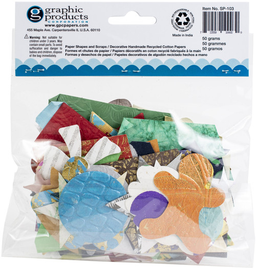 Black Ink Paper Shapes & Scraps-Assorted, 50 Grams - SP103