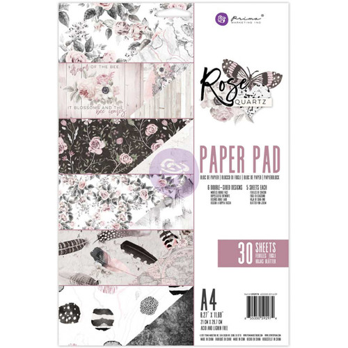 Prima Marketing Double-Sided Paper Pad A4 30/Pkg-Rose Quartz, 6 Designs/5 Each - 592974 - 655350592974