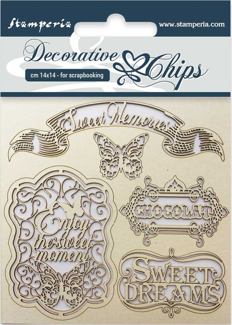 Stamperia Decorative Chips 5.5"X5.5"-Sweet Memories SCB5.5XX-17