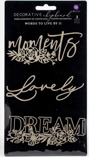 Prima Marketing Laser Cut Chipboard-Words To Live By 2 - 647407 - 655350647407