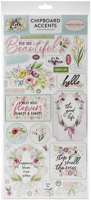Flora No. 3 Chipboard 6"X13"-Accents, Flora No. 3 - BF117021 - 644216305568
