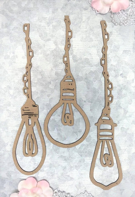 Scrapaholics Laser Cut Chipboard 1.8mm Thick-Industrial Light Bulbs, 3/Pkg, 1"-6" - S50381