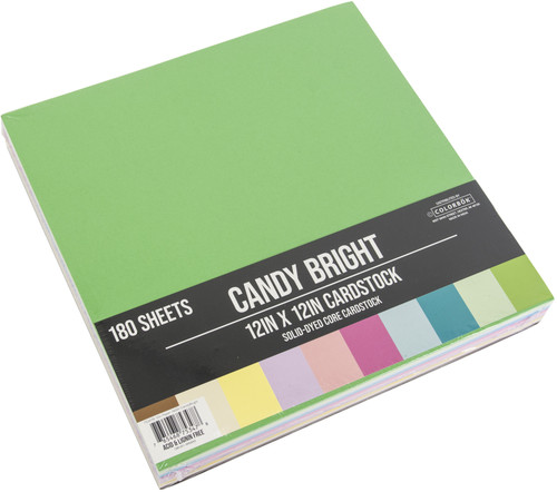 Colorbok Cardstock Pad 12"X12" 180/Pkg-Candy Bright - 75347