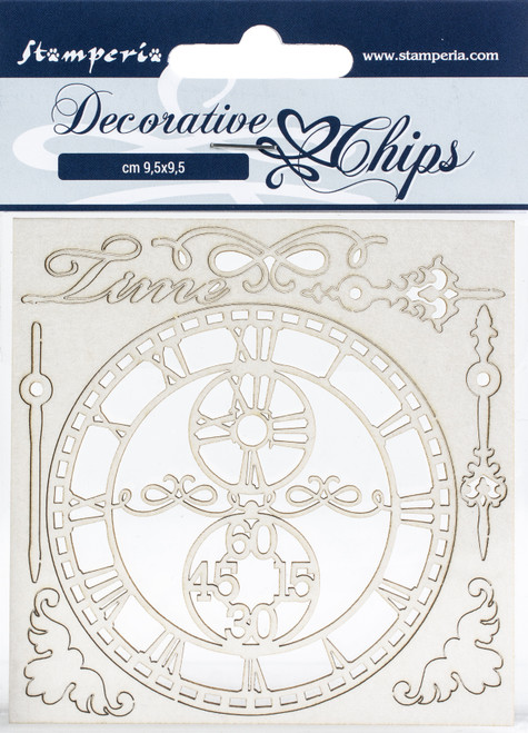 Stamperia Decorative Chips 3.75"X3.75"-Time - SCB3.5-22 - 5993110011514