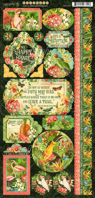 Lost In Paradise Cardstock Stickers 12"X12"- - G4501896
