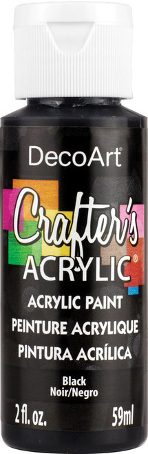 6 Pack - DecoArt Crafter's Acrylic All-Purpose Paint 2oz-Black - DCA-47 - 016455545768