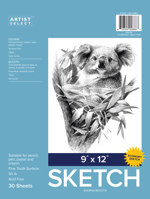 Artist Select Advantage Sketch Pad 9"X12"-30 Sheets - AS030004 - 853399008887