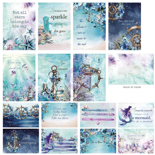 3 Pack - Prima Marketing Journaling Cards 4"X6" 45/Pkg-A Mermaid's Tale, 15 Designs/ 3 Each - 5A002YJ2-1GZD0