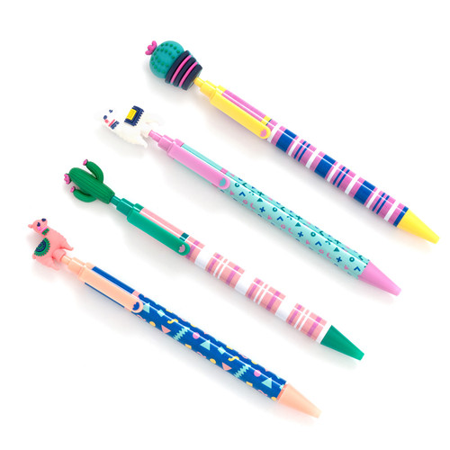 3 Pack - EK Success Cute Pens 4/Pkg-Llama & Cacti - 5A002PYP-1GRGN