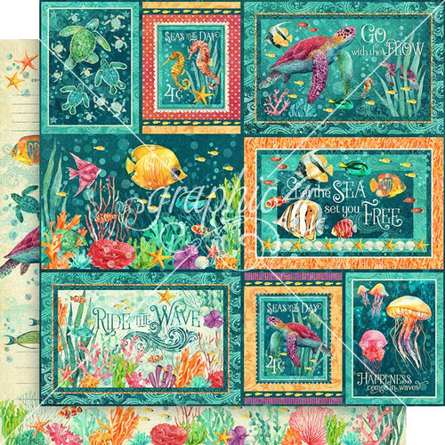 15 Pack Seas The Day Double-Sided Cardstock 12"X12"-Go With The Flow 5A0031LY-1H33H - 810070167349