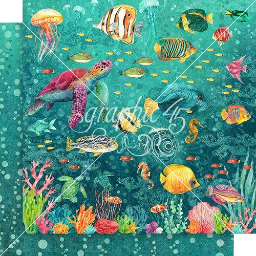 15 Pack Seas The Day Double-Sided Cardstock 12"X12"-Dive Into Happiness 5A0031LY-1H32R - 810070167325