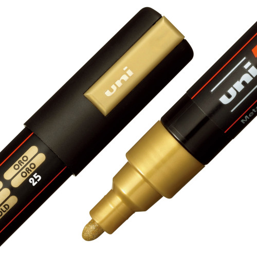 POSCA 5M Medium Bullet Tip 2.5mm Paint Marker 4/Pkg-White/ Black/ Gold/ Silver - 5A00317L-1H2XT