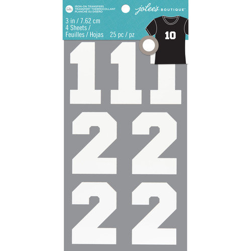 Jolee's Iron-On Numbers 3"-White - 50-40700 - 015586848861