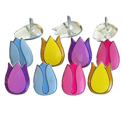 Eyelet Outlet Shape Brads 12/Pkg-Tulip - QBRD2-1H33T - 810787026076