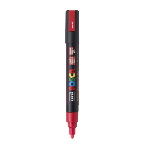 POSCA 5M Medium Bullet Tip 2.5mm Paint Marker-Flourescent Red - PC-5M-1H2QC - 4902778198049