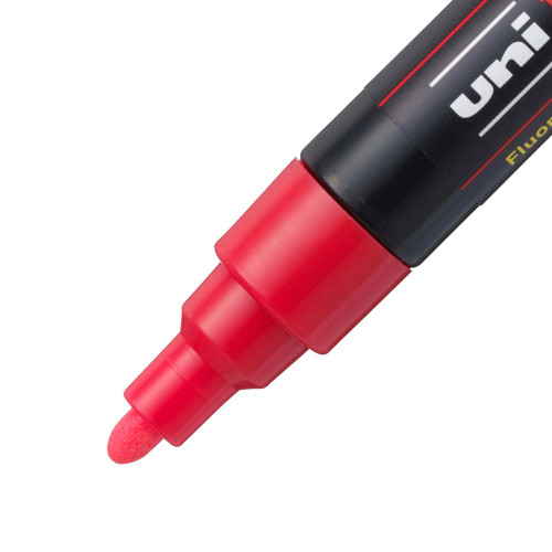 POSCA 5M Medium Bullet Tip 2.5mm Paint Marker-Flourescent Red - PC-5M-1H2QC