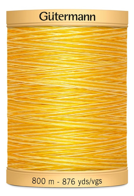 Gutermann Natural Cotton Thread Variegated 876yd-Sunrise/Sunset Yellow - 800CV-1H2DZ - 4008015671594