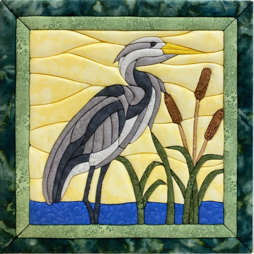 Quilt-Magic No Sew Wall Hanging Kit-Blue Heron - 5A0031GB-1H325 - 724180007108 Quilt-Magic No Sew Wall Hanging Kit-Blue Heron - 5A0031GB-1H325 - 724180007108