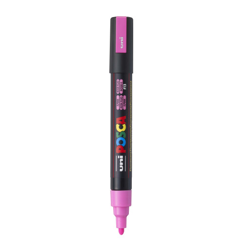 POSCA 5M Medium Bullet Tip 2.5mm Paint Marker-Flourescent Pink - PC-5M-1H2S9 - 4902778198070