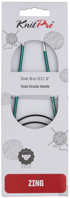 2 Pack KnitPro-Zing Fixed Circular Needles 32"-Size 2.5/3mm 5A002FXB-1GHBT - 8904086280672