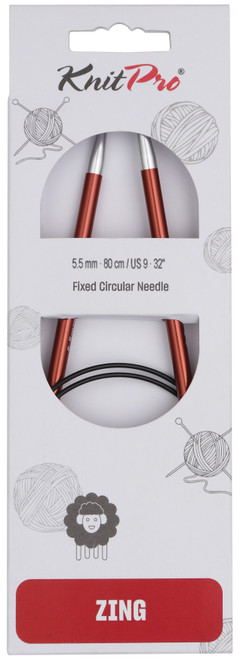 2 Pack KnitPro-Zing Fixed Circular Needles 32"-Size 9/5.5mm 5A002FX5-1GHC2 - 8904086280740